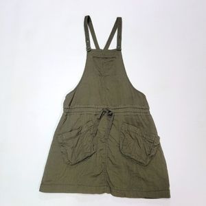 OLD NAVY ♡ Rare Vintage Cotton Military Green Patch Pocket Mini Skirt Overalls S